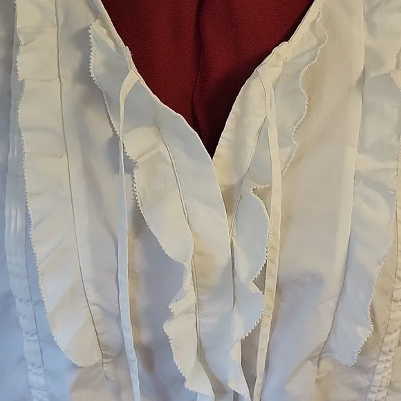 Olsen Fashion White Ruffled Blouse - Picture 8 of 16